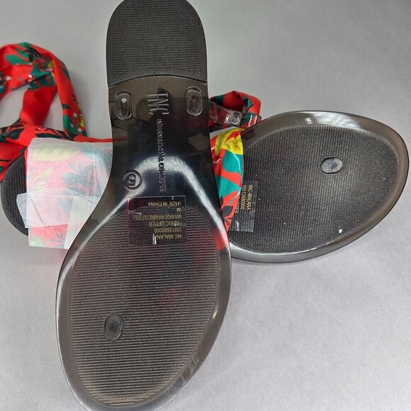 NWT I.N.C. International Concepts Women's Malanaf Scarf Tie-up Thong Sandals - Picture 4 of 6